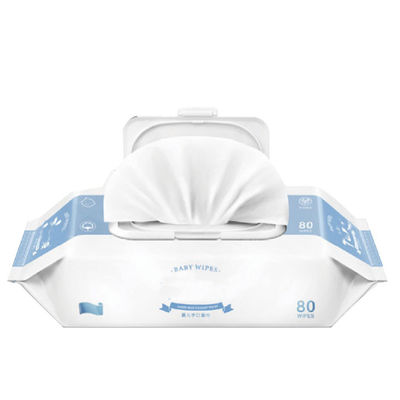 แอลกอฮอล์ในครัวเรือนฟรี 80pcs Baby Wet Wipes สำหรับผิวบอบบาง