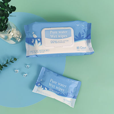 แอลกอฮอล์ในครัวเรือนฟรี 80pcs Baby Wet Wipes สำหรับผิวบอบบาง