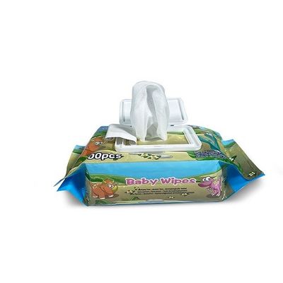 50gsm Spunlace No Fluorescer Baby Wet Wipes สำหรับทารกแรกเกิด
