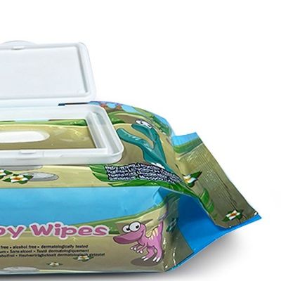ไม่มีน้ำหอม 60pcs Sensitive Skin Baby Wipes Non Woven Spunlace