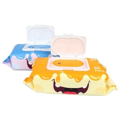 ผ้าเช็ดทำความสะอาดเปียกสำหรับเด็ก Pure Pattern 100pcs ปลอดสารพิษ No Colorant