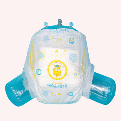 Fluff Fiber ผ้าอ้อมเด็กแบบใช้แล้วทิ้ง 3D Leak Prevention ตัวบ่งชี้ความชื้นผ้าอ้อม