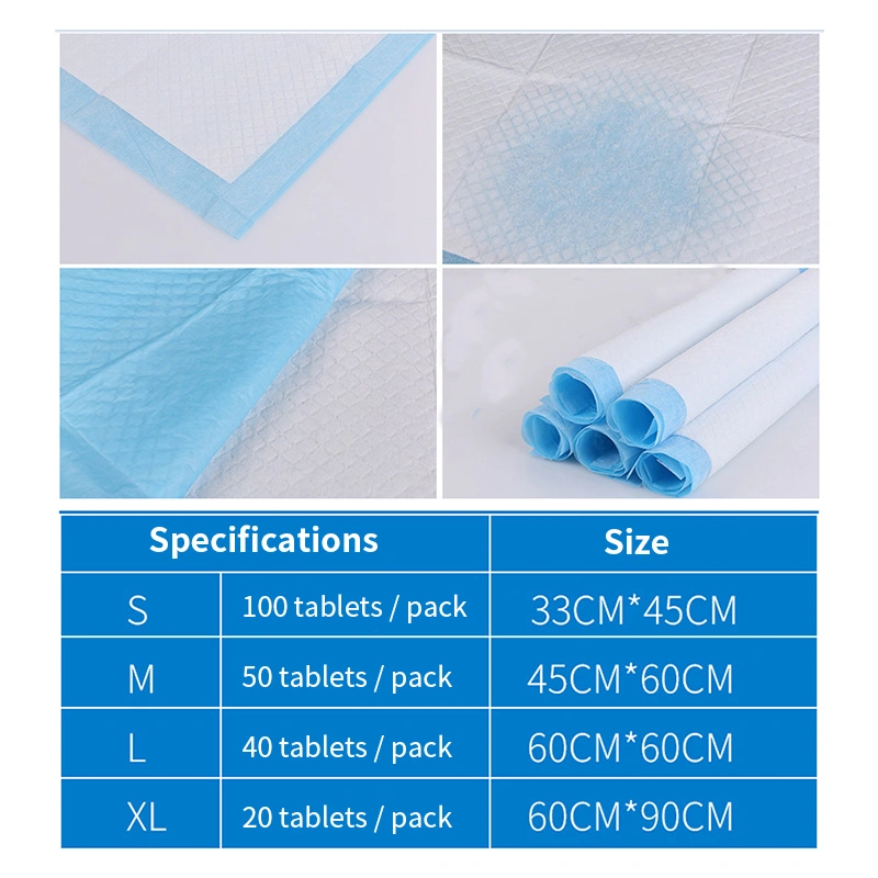 ใช้แล้วทิ้ง Absorbent Pretective Bed Pad Non-Woven Incontinence Pet Underpad